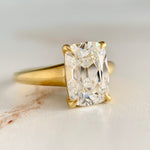 3.05ct Antique Cushion Cut Lab Diamond Ring 20k