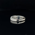 3 Sided Diamond Milgrain Band 14k