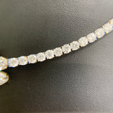 Platinum 24.5ctw Lab Diamond Flower Tennis Necklace 16.5"