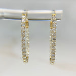 1.65ctw Small Oval Lab Diamond Inside Out Hoops 14k Yellow Gold