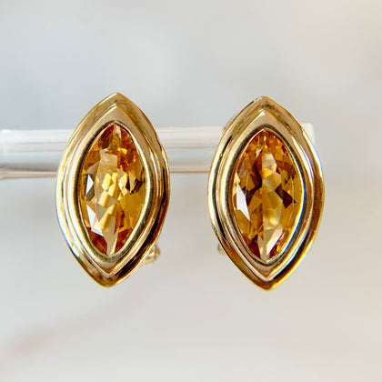 Vintage Citrine Earrings 14k