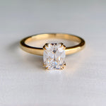 GIA 1.02ct Antique Cushion Cut Lab Diamond Ring 18k