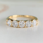 1.08ctw 5 Stone Lab Diamond Band 14k Yellow Gold