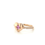 Sapphire and Diamond Heart Ring 14k