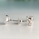 White Gold 1ctw Bezel Emerald Cut Lab Diamond Studs 10k