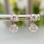 Custom 2.6ctw Lab Diamond Drop Earrings 14k