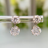 Custom 2.6ctw Lab Diamond Drop Earrings 14k