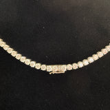 Platinum 24.5ctw Lab Diamond Flower Tennis Necklace 16.5"