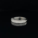 3 Sided Diamond Milgrain Band 14k