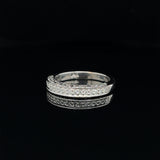 3 Sided Diamond Milgrain Band 14k