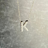 Diamond Initial “K” Necklace 10k