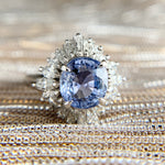 GIA Unheated Ceylon Sapphire and Diamond Ballerina Ring Platinum