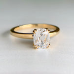 GIA 1.02ct Antique Cushion Cut Lab Diamond Ring 18k