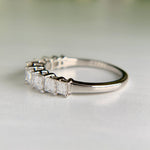 Platinum Graduated Carre Cut Diamond Band