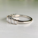 Platinum Graduated Carre Cut Diamond Band