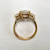 3.28ctw 3 Stone Cushion Lab Diamond Ring 18k IGI Cert