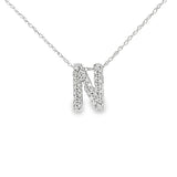 Diamond Initial “N” Necklace 10k