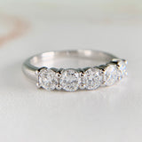 1.08ctw 5 Stone Lab Diamond Band 14k White Gold