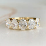 3.1ctw 5 Stone Lab Oval Diamond Band 14k