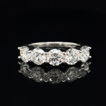 2.5ctw 5 Stone Lab Diamond Band 14k White Gold