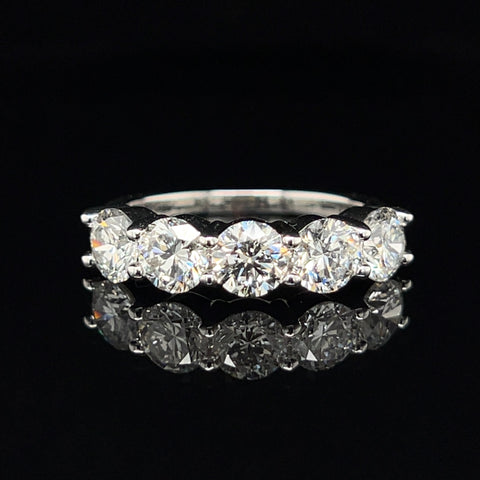 2.5ctw 5 Stone Lab Diamond Band 14k White Gold