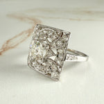 Art Deco Diamond Panel Ring Platinum