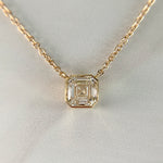 Custom Asscher Cut Lab Diamond Necklace 14k