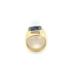 Vintage Blue Sardonyx Intaglio Signet Ring 18k