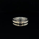 3 Sided Diamond Milgrain Band 14k