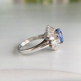 GIA Unheated Ceylon Sapphire and Diamond Ballerina Ring Platinum