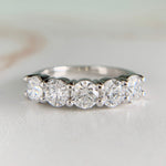 1.9ctw 5 Stone Lab Diamond Band 14k White Gold