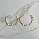 1.65ctw Small Oval Lab Diamond Inside Out Hoops 14k Yellow Gold