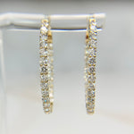 2.93ctw Large Oval Lab Diamond Inside Out Hoops 14k Yellow Gold