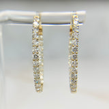 2.93ctw Large Oval Lab Diamond Inside Out Hoops 14k Yellow Gold