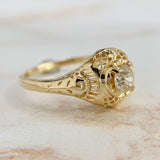 Art Deco Old European Diamond Solitaire Ring 14k