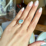 Aquamarine and Diamond Ring 14k Rose Gold