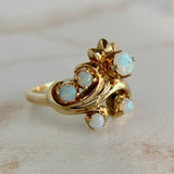 Opal Flower Ring 14k
