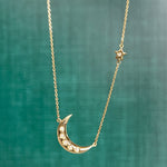 Diamond Star and Crescent Moon Necklace