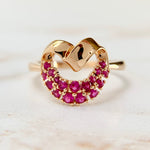 Abstract Heart Ruby Ring 18k