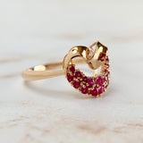 Abstract Heart Ruby Ring 18k