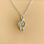 Diamond Music Note Necklace 14k