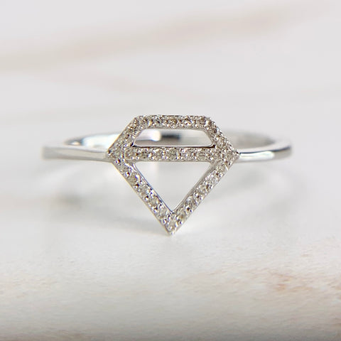Diamond Diamond Shaped Ring 14k