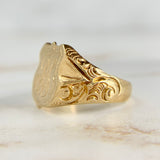 Antique "JA" Shield Signet Ring 14k