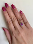 Synthetic Star Ruby and Diamond Ring 14k